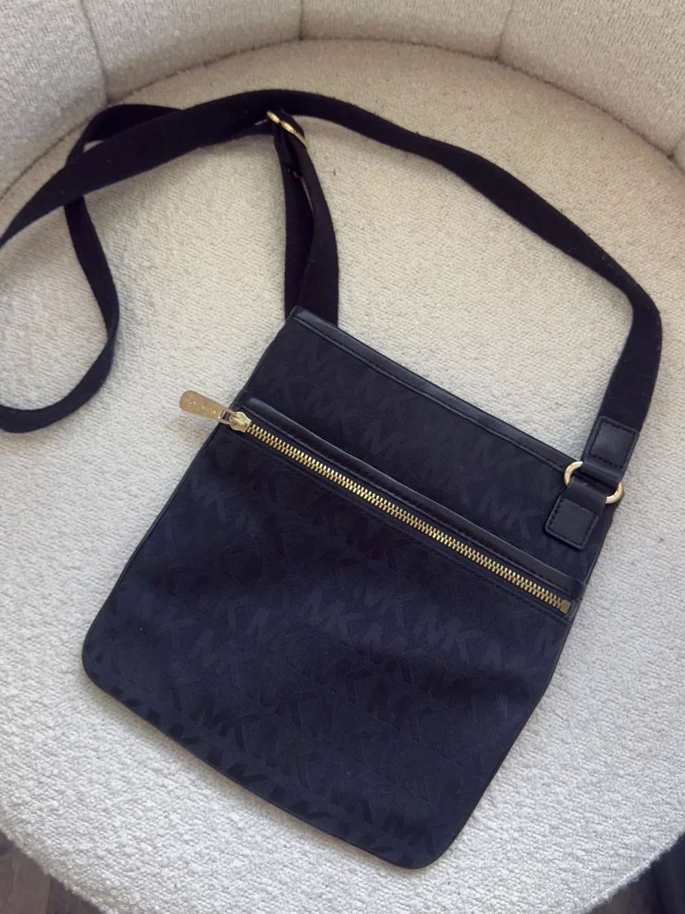Michael Kors Black Crossbody with Gold Hardware